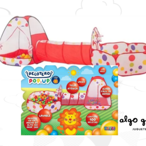 PELOTERO POP UP CUADRADO + TUNEL + IGLU CON 100 PELOTAS art.FD277027