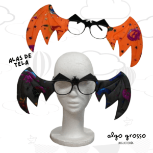 HALLOWEEN ANTEOJOS MURCIELAGOS NEGRO - NARANJA art.4061