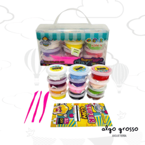SUPER LIGHT CLAY SLIME / MASA 12 POTES EN VALIJA art.NA201428