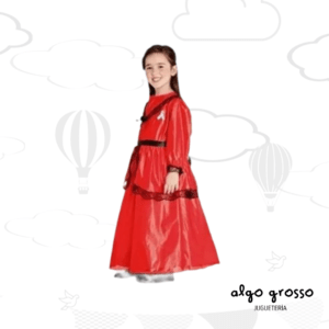 TRAJE DAMA ANTIGUA ROJO TALLE 2