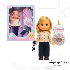 MUÑECA 30CM CON ROPA Y ACCESORIOS - TINY DOLL art.56626