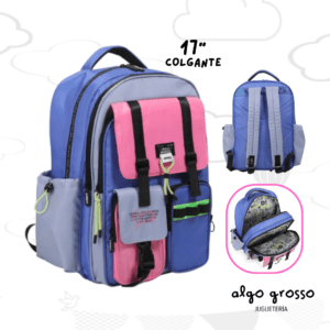 MOCHILA COLGANTE 17" CHIMOLA - COLORBLOCK LAVANDA art.FS117
