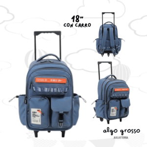 MOCHILA CON CARRO 18" CHIMOLA - ORIENTE AZUL art.FS124