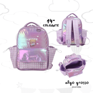 MOCHILA COLGANTE 14" CHIMOLA - SPIN BEAR PURPLE art.FS129