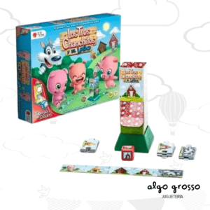 JUEGO DE MESA LOS 3 CHANCHITOS Y EL LOBO - TOBOGAN Y DADOS