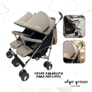 COCHE PARAGUITAS MELLIZOS BEIGE PRIORI art.ST7505-3