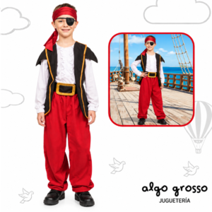 DISFRAZ HALLOWEEN PIRATA CON PAÑUELO Y PARCHE TALLE 3 art.CAD1452