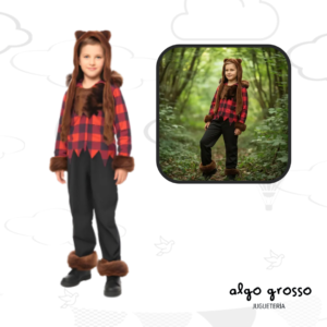 DISFRAZ HALLOWEEN HOMBRE LOBO CON DIENTES Y PELO TALLE 2 art.CAD1457